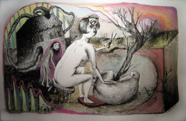 Dibujo titulada "L'amère récolte" por Patrick Jannin, Obra de arte original, Otro