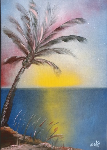 Peinture intitulée "Lueur solaire sous…" par Pascal Koza, Œuvre d'art originale, Acrylique Monté sur Châssis en bois