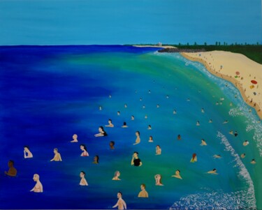 Malarstwo zatytułowany „Waiting for Waves” autorstwa Peter Kruger, Oryginalna praca, Akryl