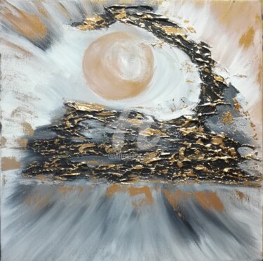 Pintura intitulada "The Sun, Abstract,…" por Plakhotnyk Nataliia, Obras de arte originais, Acrílico