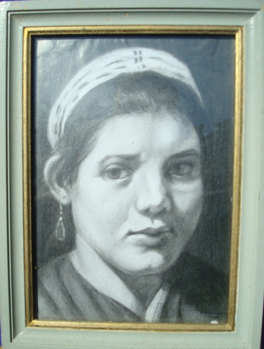Disegno intitolato "une jeune femme" da Bob Du Sud, Opera d'arte originale, Grafite Montato su Altro pannello rigido