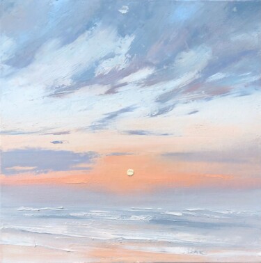 Картина под названием "Sunset sky II" - Полина Куприянова, Подлинное произведение искусства, Масло Установлен на Деревянная…