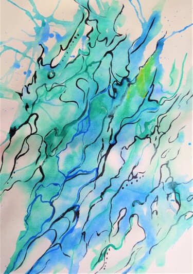 제목이 "Abstract emerald Wa…"인 미술작품 Prosto Nastasya로, 원작, 수채화