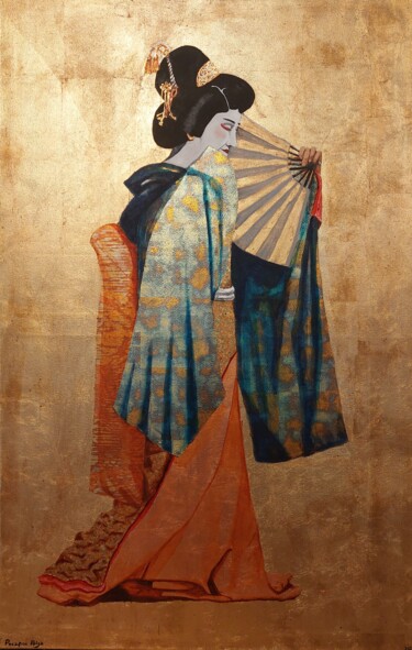Painting titled "Geisha 1.1" by Poc_a_poc_ibiza, Original Artwork, Oil