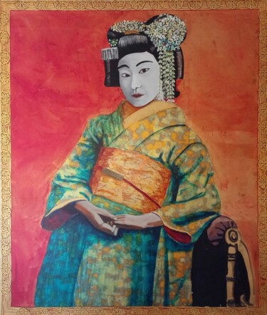Картина под названием "Geisha 1.0" - Poc_a_poc_ibiza, Подлинное произведение искусства, Масло
