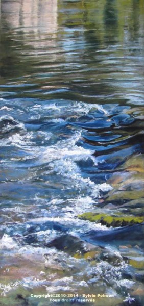 Peinture intitulée "Au fil de l'eau" par Sylvie Poirson, Œuvre d'art originale, Pastel