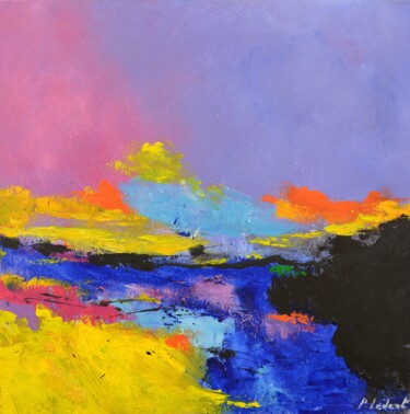 Painting titled "Beach colours" by Pol Ledent, Original Artwork, Oil Mounted on Wood Stretcher frame