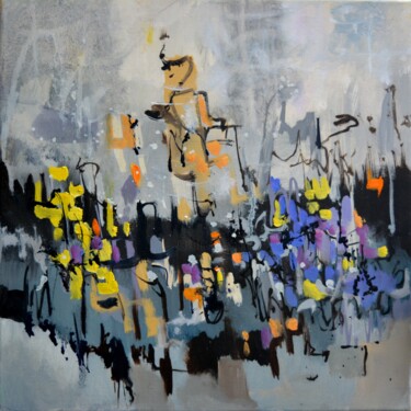 Painting titled "Urban colours" by Pol Ledent, Original Artwork, Oil Mounted on Wood Stretcher frame