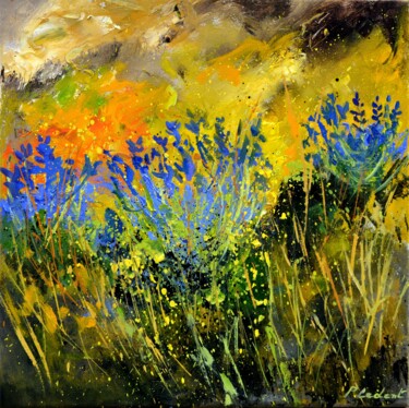 Painting titled "Lavandes" by Pol Ledent, Original Artwork, Oil Mounted on Wood Stretcher frame