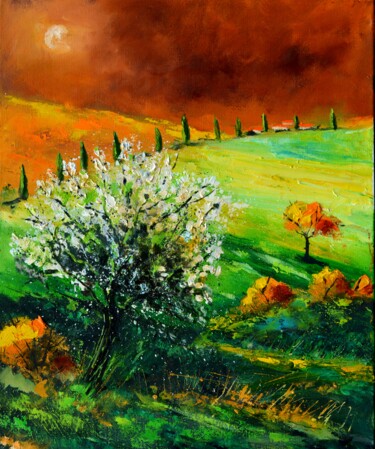 Картина под названием "Spring in Tuscany" - Pol Ledent, Подлинное произведение искусства, Масло Установлен на Деревянная рам…