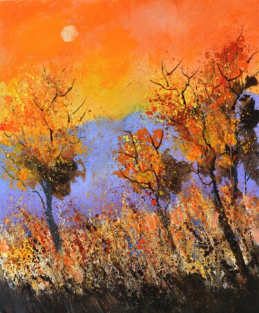 Schilderij getiteld "Autumn  feast" door Pol Ledent, Origineel Kunstwerk, Olie Gemonteerd op Frame voor houten brancard
