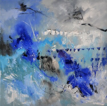 Painting titled "Icy waters" by Pol Ledent, Original Artwork, Oil Mounted on Wood Stretcher frame