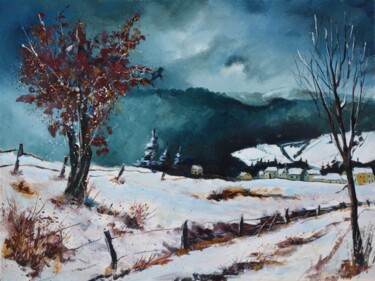 绘画 标题为“Winter landscape in…” 由Pol Ledent, 原创艺术品, 油 安装在木质担架架上