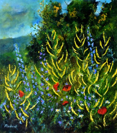 Peinture intitulée "Wild flowers 78" par Pol Ledent, Œuvre d'art originale, Huile Monté sur Châssis en bois