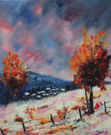 绘画 标题为“Winter landscape  5…” 由Pol Ledent, 原创艺术品, 油 安装在木质担架架上