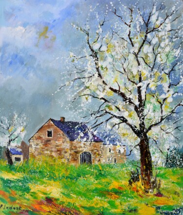 "Spring 5624" başlıklı Tablo Pol Ledent tarafından, Orijinal sanat, Petrol Ahşap Sedye çerçevesi üzerine monte edilmiş