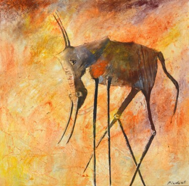 Ζωγραφική με τίτλο "Dali inspired parie…" από Pol Ledent, Αυθεντικά έργα τέχνης, Λάδι Τοποθετήθηκε στο Ξύλινο φορείο σκελετό