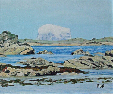 Painting titled "Bass Rock, North Be…" by Pola.B.Alex, Original Artwork, Oil