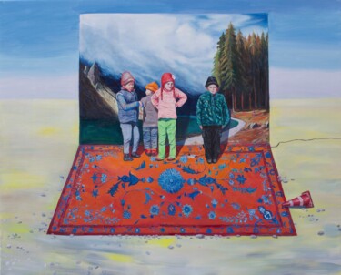 Malerei mit dem Titel "Mis en scène" von Polat Tayir, Original-Kunstwerk, Öl