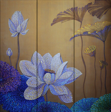 Malarstwo zatytułowany „lotus” autorstwa Polina Ogiy, Oryginalna praca, Olej