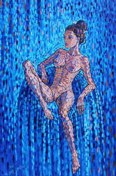 Pintura intitulada "eva azzuro" por Polina Ogiy, Obras de arte originais, Óleo