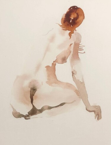 Drawing titled "Ginger mood #3" by Polina Shibanova, Original Artwork, Watercolor