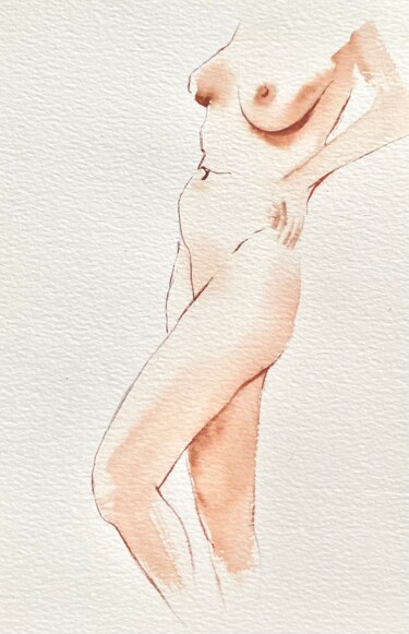 Drawing titled "April #2" by Polina Shibanova, Original Artwork, Watercolor