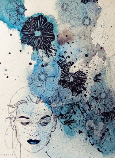 Рисунок под названием "Цветочные фантазии№5" - Полина Андронова, Подлинное произведение искусства