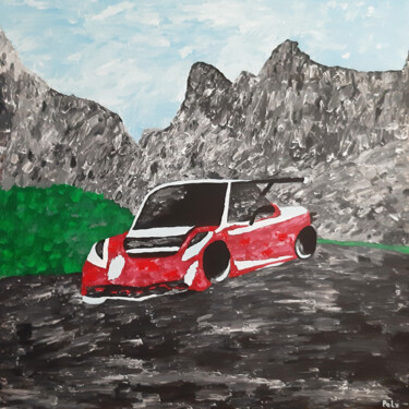 「Auto (painting with…」というタイトルの絵画 Polyによって, オリジナルのアートワーク, アクリル
