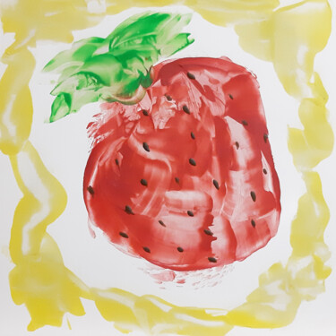 Painting titled "Juicy strawberries…" by Poly, Original Artwork, Wax