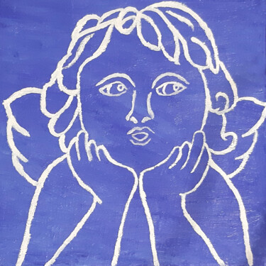 Malarstwo zatytułowany „👼🏼 Angel (original 1…” autorstwa Poly, Oryginalna praca, Olej Zamontowany na Drewniana rama noszy