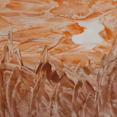 Schilderij getiteld "Mountain landscape…" door Poly, Origineel Kunstwerk, Was