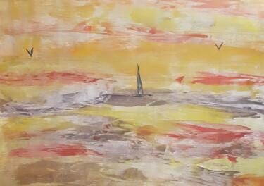 Ζωγραφική με τίτλο "Seascape summer (wa…" από Poly, Αυθεντικά έργα τέχνης, Κερί