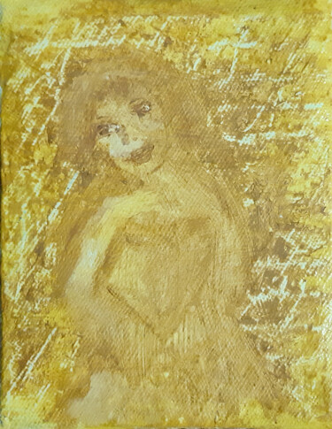 Картина под названием "Dreamy smile (old s…" - Poly, Подлинное произведение искусства, Масло Установлен на картон