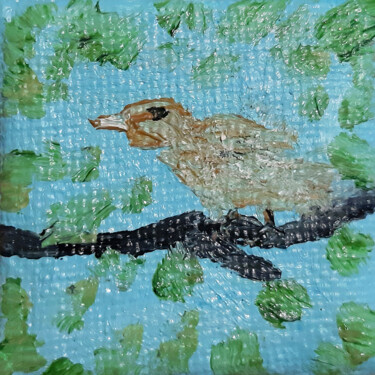 Malarstwo zatytułowany „Forest bird (painti…” autorstwa Poly, Oryginalna praca, Olej Zamontowany na Karton