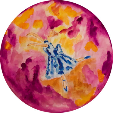 Ζωγραφική με τίτλο "Ballerina №1 (water…" από Poly, Αυθεντικά έργα τέχνης, Ακουαρέλα Τοποθετήθηκε στο Ξύλινο πάνελ