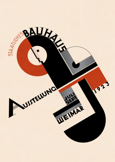 Artes digitais intitulada "BAUHAUS POSTER 1963" por Pop Art World, Obras de arte originais, Pintura digital