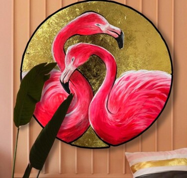 Pintura intitulada "Flamingo Love" por Popescu Denisa, Obras de arte originais, Acrílico