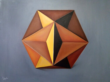 Peinture intitulée "Great dodecahedron" par P J, Œuvre d'art originale, Huile