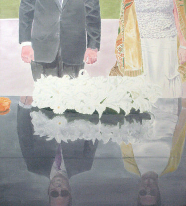 Schilderij getiteld "Rajghat" door Artist, Origineel Kunstwerk, Olie