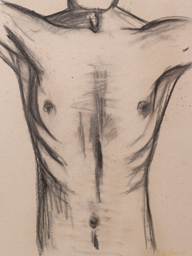Tekening getiteld "Body study of male…" door Rita Pranca, Origineel Kunstwerk, Krijt