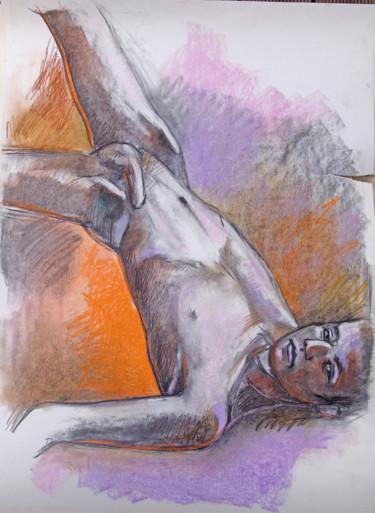 Peinture intitulée "Study of Icarus" par Rita Pranca, Œuvre d'art originale, Pastel