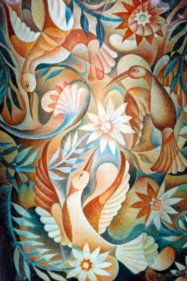 Картина под названием "Mesmerizing" - Prasanna Upali, Подлинное произведение искусства, Масло