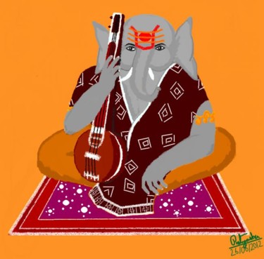 Digital Arts titled "Ganesha" by Pratyasha, Original Artwork, Digital Painting