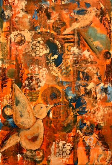 Schilderij getiteld "“Orange Dream”" door Precious Burger, Origineel Kunstwerk, Acryl