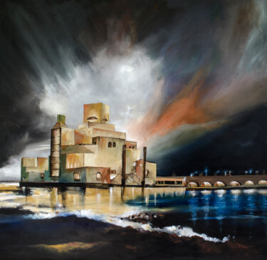 Painting titled "Islamic Museum of Q…" by Prem Chokli, Original Artwork, Acrylic