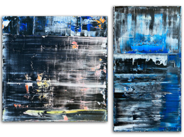 Malerei mit dem Titel "Black and Blue" von Preston M. Smith (PMS), Original-Kunstwerk, Acryl