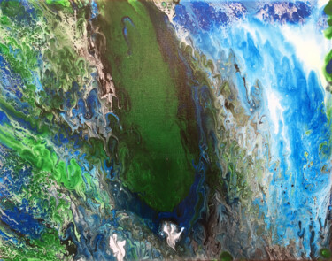 Картина под названием "Under Waterfall" - Preston M. Smith (PMS), Подлинное произведение искусства, Акрил