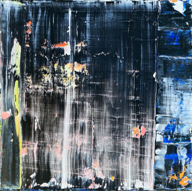 Painting titled "Black and Blue With…" by Preston M. Smith (PMS), Original Artwork, Acrylic