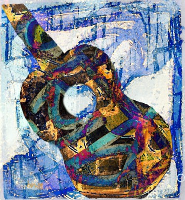 Digitale Kunst mit dem Titel "No 301 (Blau mit Gi…" von Barbaram, Original-Kunstwerk, Digitale Malerei